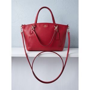 COACH Red Mini Bennett Satchel Crossbody Leather Bag